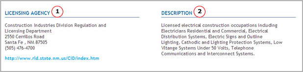 License Detail Table